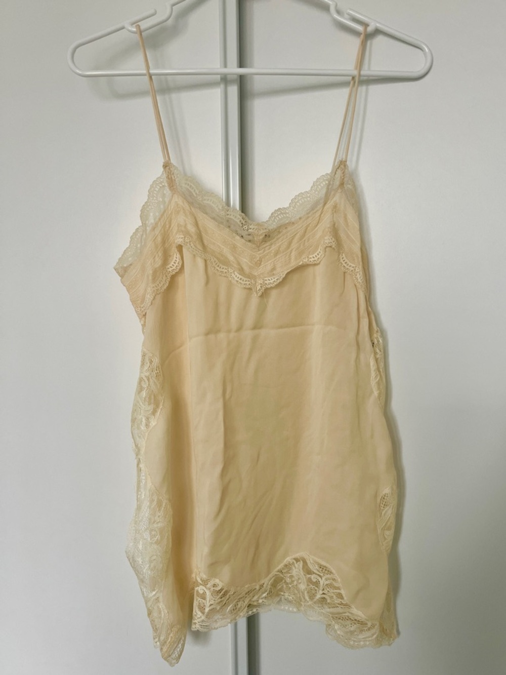 Lace-Trim Slip Tank in Butter Yellow